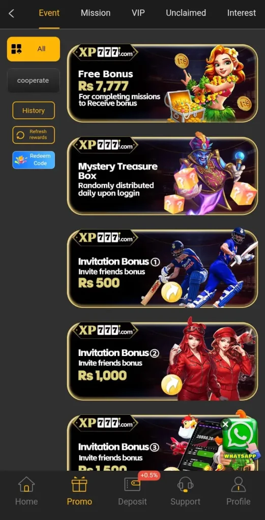 XP777 Game interface screenshot image.